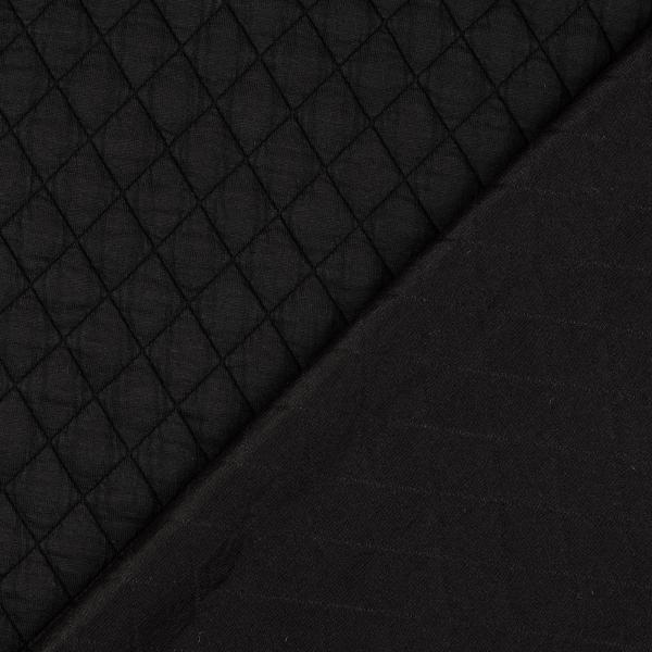 Vintage Jacquard Jersey mit Steppung, uni, schwarz